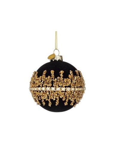 SFERA LUXURY VETRO 8CM NERO/ORO su TreG Ingrosso