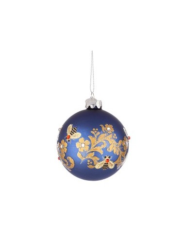 SFERA HONEYBEE VETRO 8CM BLU su TreG Ingrosso