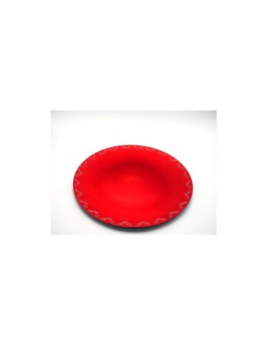 PIATTO PLASTICA ROSSO LUCIDO 35CM su TreG Ingrosso