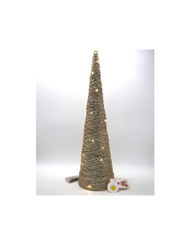 ALBERO CONO DORATO 60CM C/LUCI LED su TreG Ingrosso