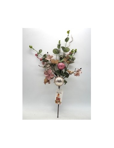 RAMO CON BACCHE ROSA/CHAMPAGNE 48CM su TreG Ingrosso