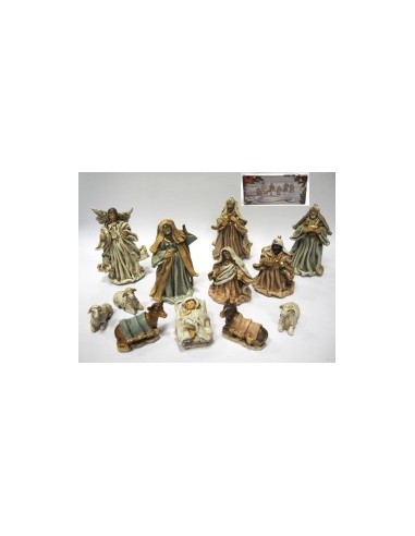 SET 12PZ SOGGETTI PRESEPE 13X8,5CM VESTE TESSUTO su TreG Ingrosso