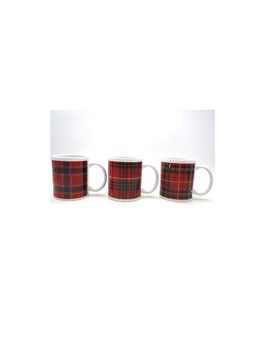 TAZZA MUG TARTAN DECORO NATALIZIO 9,5X12CM su TreG Ingrosso