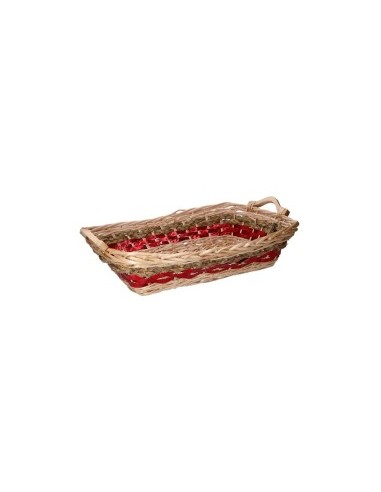 CESTO VIMINI INTRECCIO 53X38X13CM ROSSO NATURALE su TreG Ingrosso