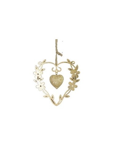 PENDENTE CUORE METALLO ORO 12X12CM su TreG Ingrosso