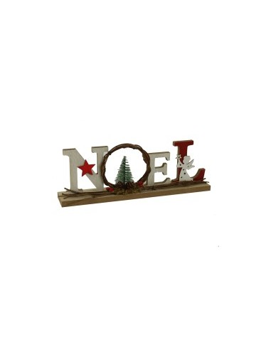 SCRITTA NOEL LEGNO 30X5X10CM NATURALE su TreG Ingrosso