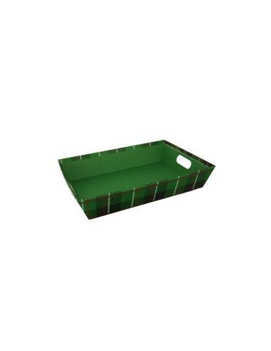 CESTINO CARTONE VERDE RETTANG 35X26X7CM su TreG Ingrosso