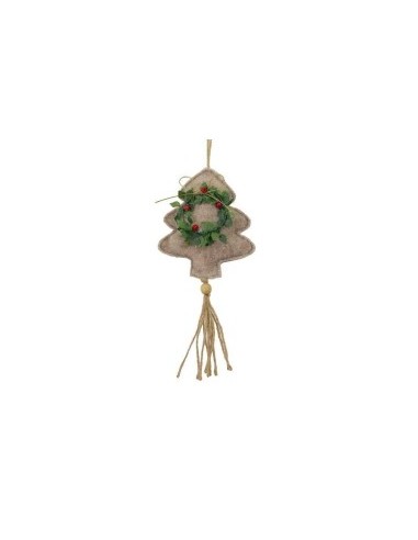 PENDENTE ALBERO TESSUTO BEIGE 17X28CM su TreG Ingrosso