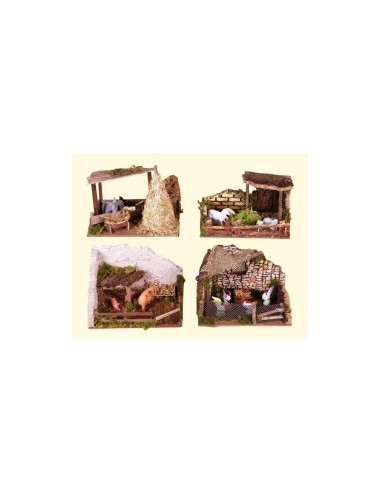 AMBIENTE PRESEPE RECINTO CON ANIMALI 15X10X11CM su TreG Ingrosso