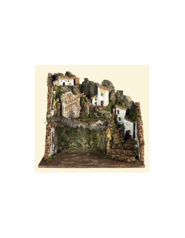 PRESEPE CASCATA/MULINO C/LUCI 45X30X38CM su TreG Ingrosso