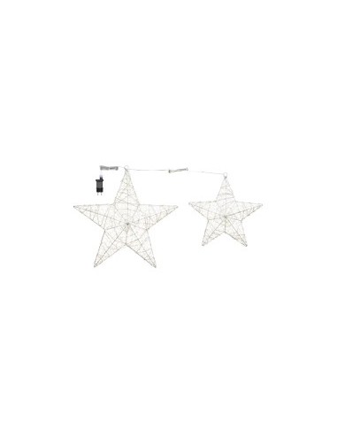 COPPIA DI STELLE 2D Ø55-40CM ACRILICO SOFT 230 GOCCE LED BIANCO ALT...