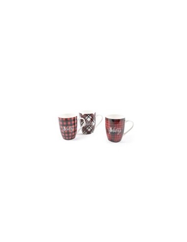 TAZZA MUG NEW BONE CHINA TARTAN 8,3X10,5X11,5CM ASSORTITO su TreG I...