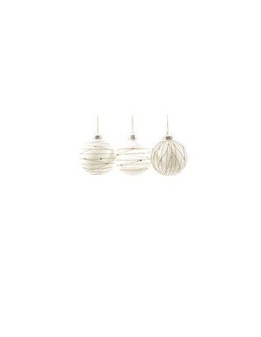 SFERA GOLD BIANCO/ORO 10CM VETRO ASSORTITO su TreG Ingrosso