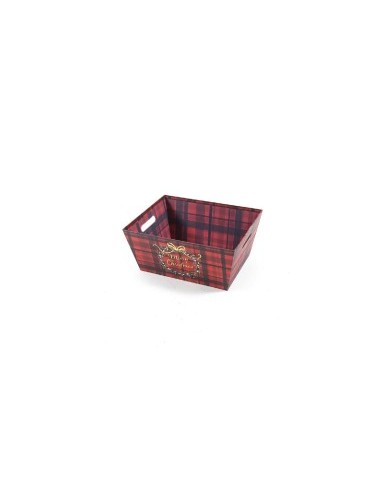 CESTINO RED TARTAN CARTA 31X24X14CM su TreG Ingrosso