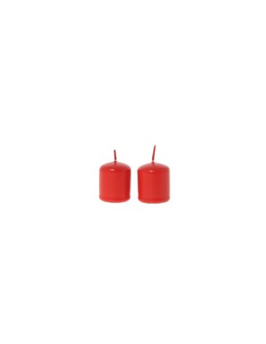 COPPIA CANDELE PILLAR LUCIDE ROSSO 5X4CM su TreG Ingrosso