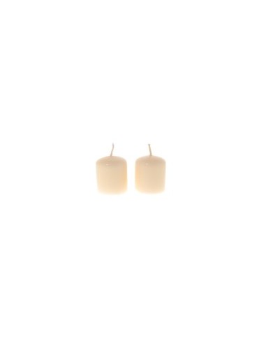 COPPIA CANDELE PILLAR LUCIDE AVORIO 5X4CM su TreG Ingrosso