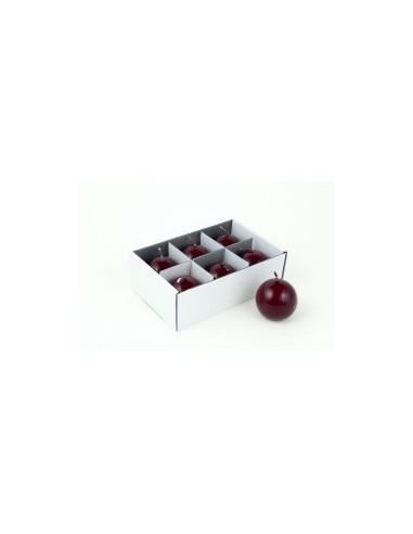 SET 6 CANDELE SFERA LUCIDE D5CM BORDEAUX su TreG Ingrosso