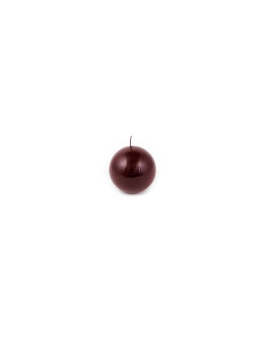 CANDELA SFERA LUCIDA BORDEAUX D10CM su TreG Ingrosso