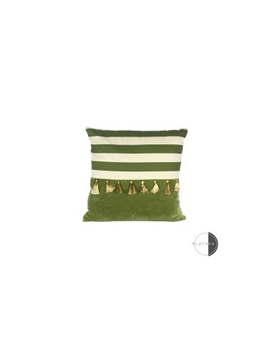 CUSCINO VERDE NAPPE ORO 45X45CM VELLUTO su TreG Ingrosso