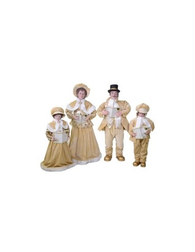 SET 4PZ FAMIGLIA NATALIZIA 70CM BIANCO/ORO su TreG Ingrosso