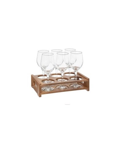 CONF 6 CALICI VINO 194806 30CL CON SUPPORTO LEGNO