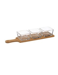 SET APERITIVO 194179 3 CIOTOLE CON VASSOIO BAMBOO