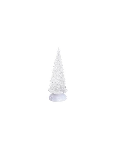 ALBERO NATALE GHIACCIO ACRILICO GLITTER LED ICE BIANCO CALDO / BIAN...