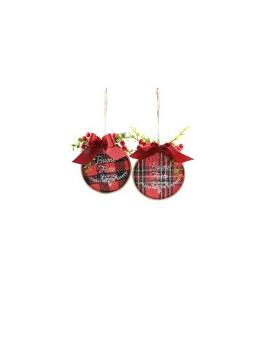 PENDENTE NATALIZIO TARTAN D11,5CM ASSORTITO