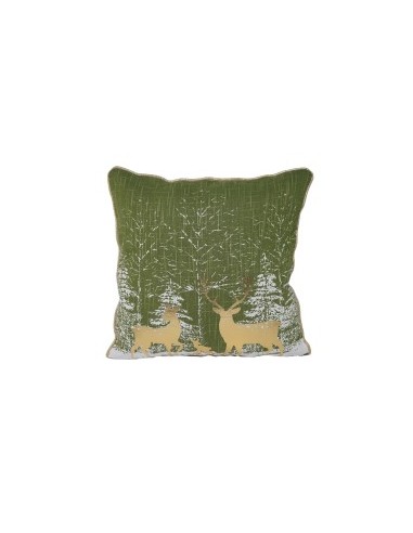 CUSCINO VERDE DEC.RENNE 45X45CM COTONE