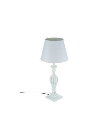 LAMPADA LEGNO PATINATO 56CM BIANCO su TreG Ingrosso