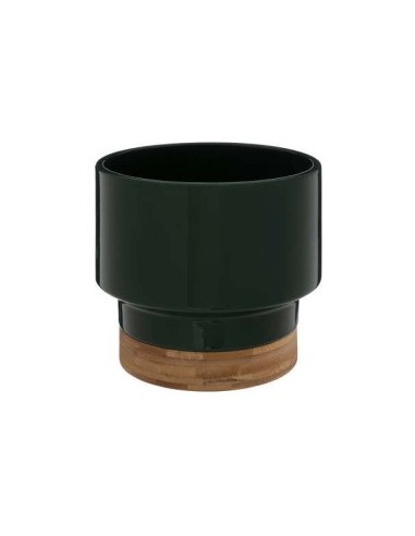 VASO 196719C CERAMICA/BAMBOO VERDE FORESTA 16X15CM