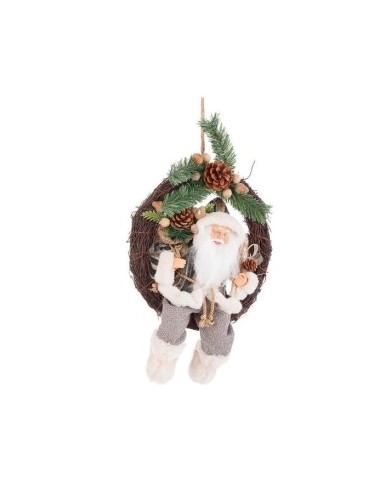 Corona di Babbo Natale Charles D30 cm, Decorazione Natalizia per Portare la Magia di Natale nella Tua Casa