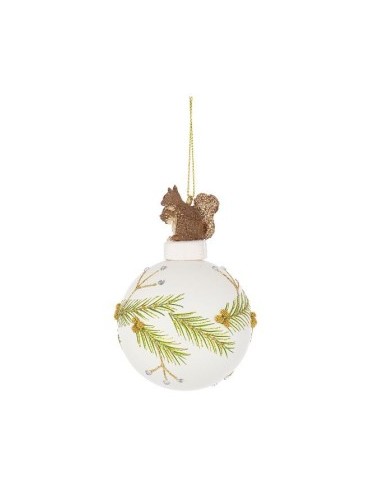 Sfera in Vetro Bush 8 cm Bianco, Decorazione Natalizia Elegante per Aggiungere la Magia di Natale al Tuo Albero