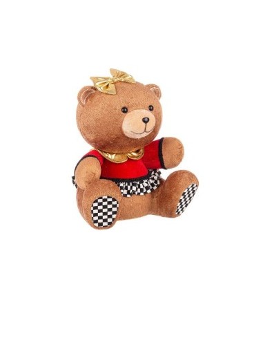 Orso Vestito Rosso con Gonna 28x25x33 cm, Decorazione Natalizia Adorabile per Aggiungere la Magia di Natale alla Tua Casa