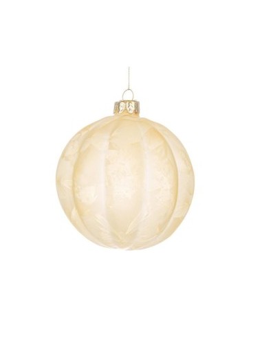 Sfera di Natale Satiny 10cm Gialla in Vetro, La Magia di Natale per Decorazioni Brillanti e Festive