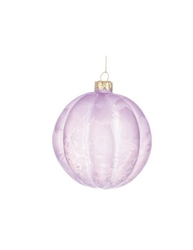 Sfera di Natale Satiny 8cm Lilla in Vetro, La Magia di Natale per Decorazioni Eleganti e Festive