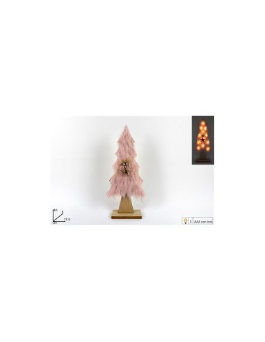 ALBERO 057156 LEGNO C/PELLICCIA 40CM C/LUCI ROSA(420) su TreG Ingrosso