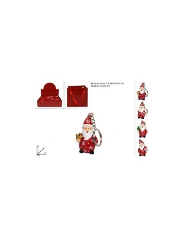 PORTACHIAVI BABBO NATALE C/SCATOLINO DISPLAYBOX 4 ASS DX13-SDYSK su...