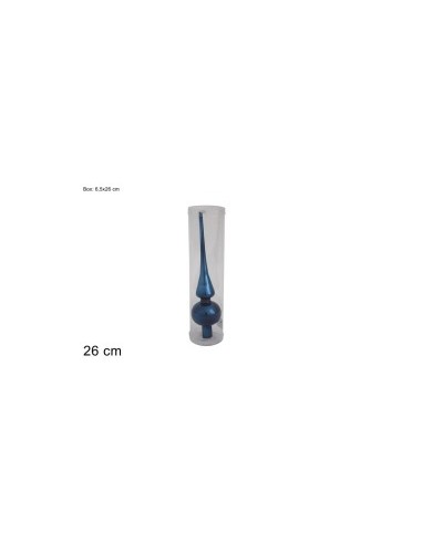 PUNTALE VETRO ALBERO 26CM BLU 940088 BLUE su TreG Ingrosso