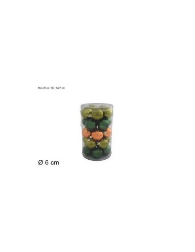 SFERE 6CM 25PZ LUCIDO VERDE 2ASS+COPPER su TreG Ingrosso