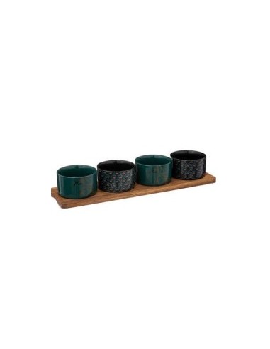 SET 5PZ APERITIVO 196310 CIOTOLE CON VASSOIO LEGNO