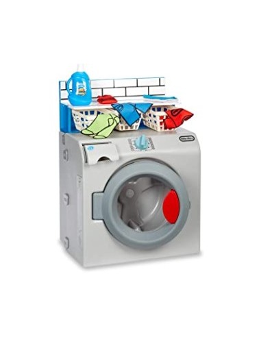 Little Tikes First Washer-Dryer, lavatrice giocattolo interattiva, realistica con suoni