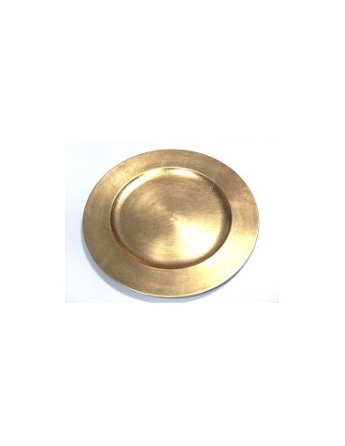 PIATTO PLASTICA LISCIO D33CM ORO LUCENTE su TreG Ingrosso