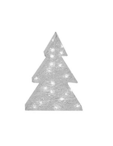 ALBERELLO TINSEL ARGENTO CON LUCI 36X26X6CM