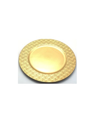 PIATTO 16283 PLASTICA D33CM ORO LUCIDO