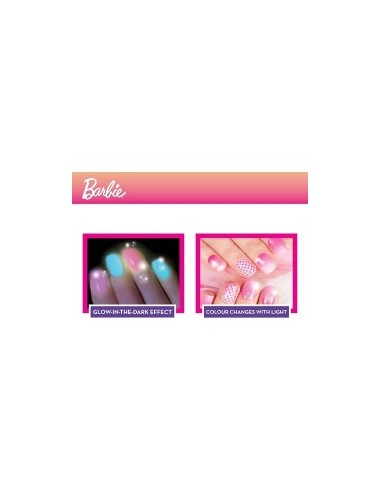 Barbie My Trend Nail Art-Colour Change, Kit per Creare Smalti Cambia Colore, Macchina Asciuga Smalto, Gemme Adesive-Lisciani