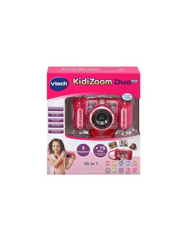 Fotocamera Kidizoom Duo Rosa, Doppia Lente, 5,0 MP Frontali, 2,0 MP Posteriori, 75 Filtri, Display 2,4", Antiurto