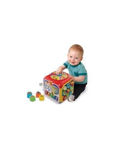 Baby Super Cubo delle Scoperte, Cubo Interattivo con Libro, Pianoforte e Attività Sensoriali