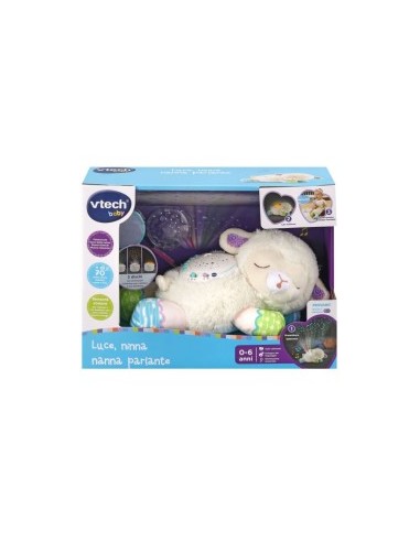 Baby Luce Ninna Nanna Parlante, Giocattolo 3 in 1 con Luce e Proiettore, Melodie e Peluche Morbido