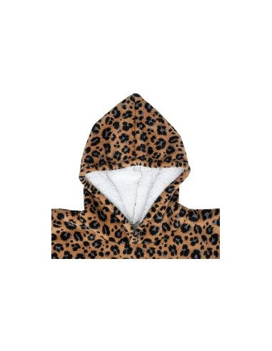 PLAID 181122D FELPA CON CAPPUCCIO LEOPARDATA